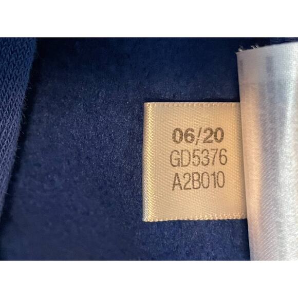 Adidas 3s 3 Stripes Blue Pullover Sweatshirt Hoodie size Small - Picture 9 of 9